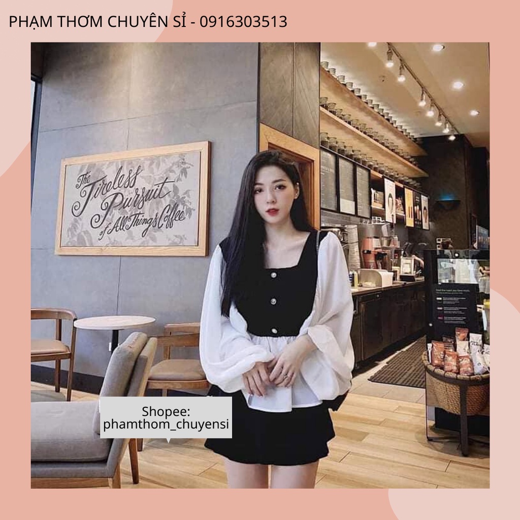 Áo sơ mi phối cổ vuộng