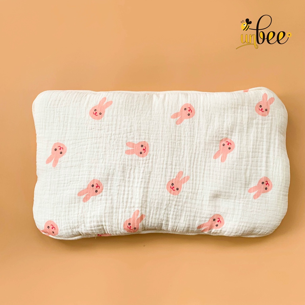 Gối Xô Cho Trẻ Sơ Sinh Họa Tiết Ngộ Nghĩnh Chất Cotton Mềm Mịn, Êm Ái - Unbee Kids