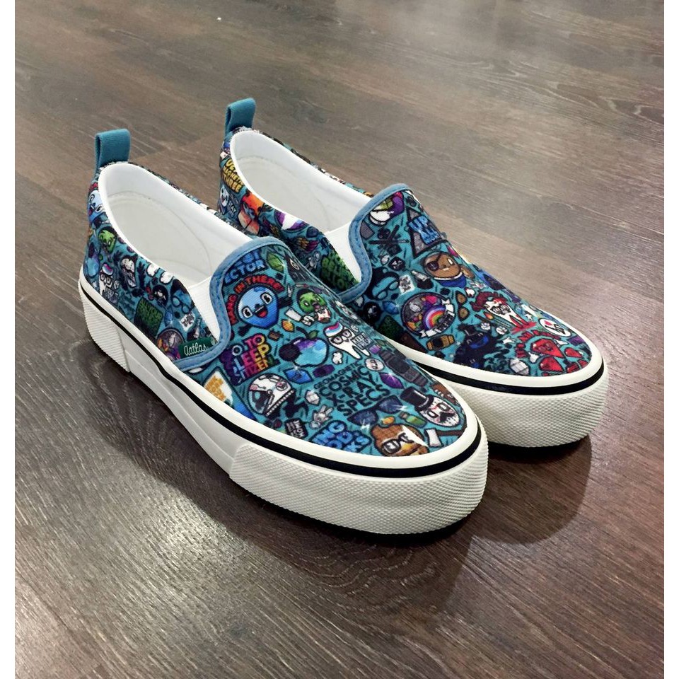Giày lười Unisex in họa tiết Doodle 1
