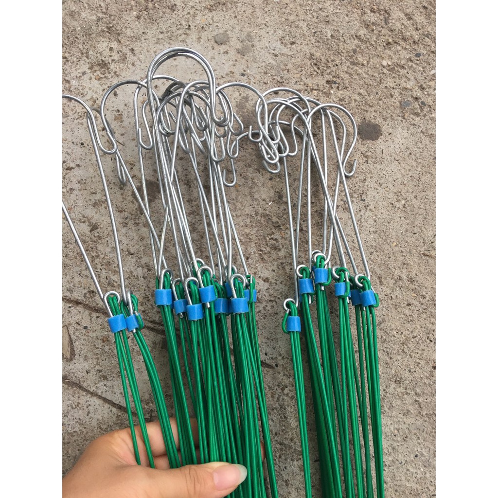 ( HOT ) Móc kẽm bọc nhựa chống rỉ dùng để treo lan dài 90cm, 100cm