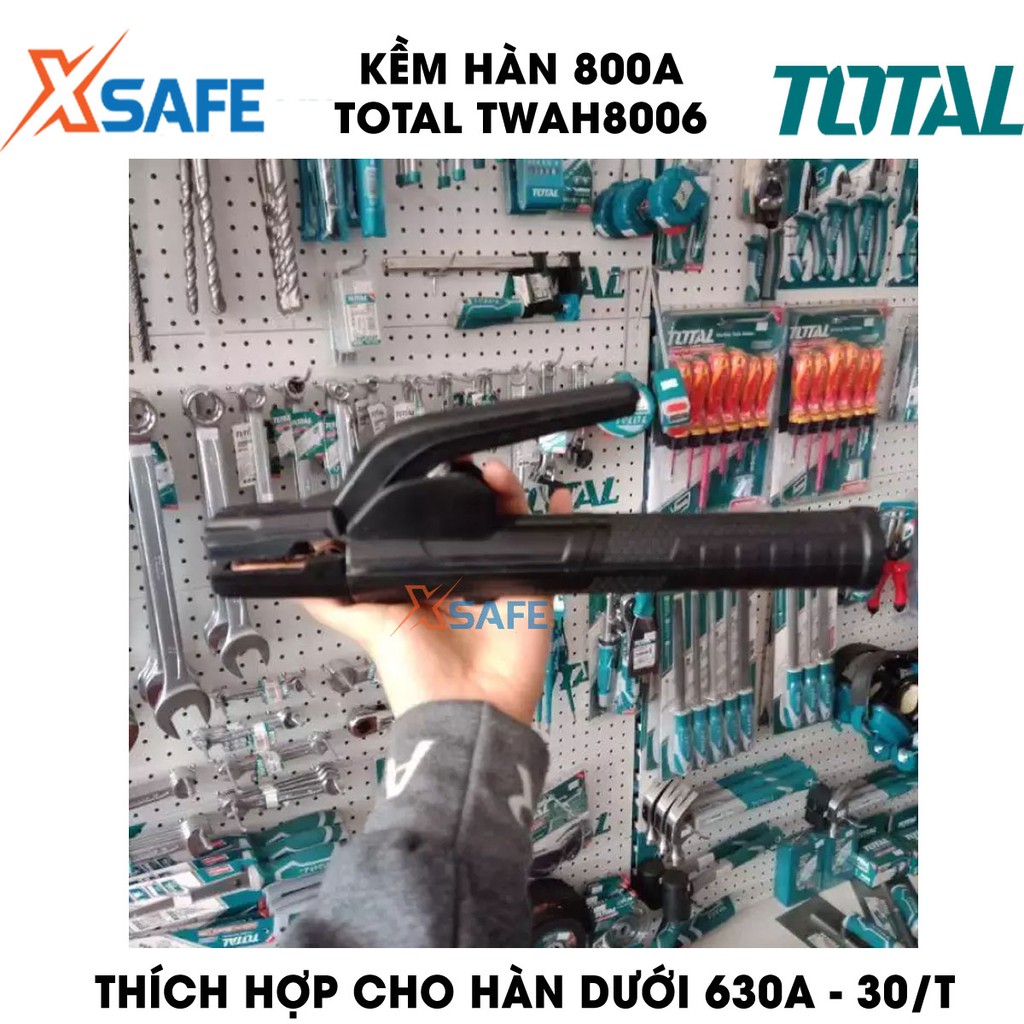 Kềm hàn 800A TOTAL TWAH8006 kiểu dáng mới Kìm hàn dòng điện định mức 800A, phù hợp sử dụng máy hàn MMA của TOTAL