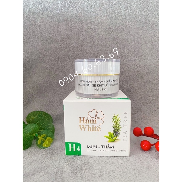 Kem HANI WHITE 25g Mụn-Thâm-Giảm Nhờn-Trắng Da-Se Khit Lỗ Chân Lông HANIWHITE