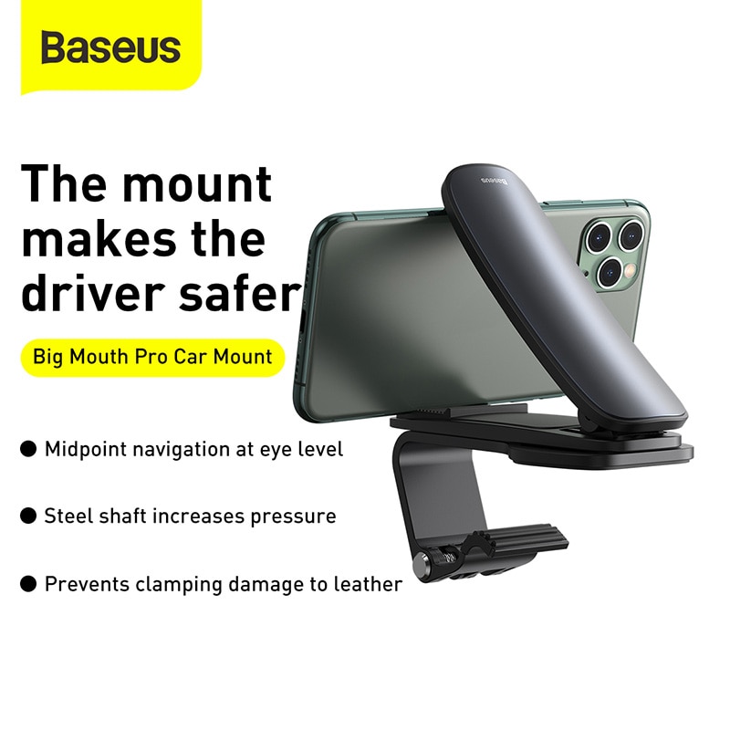 [Kẹp tap-lô]Kẹp điện thoại trên ô-tô Baseus Big Mouth Pro Car Mount SUDZ-A01