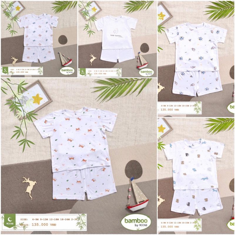Bộ cộc Moon bamboo siêu mềm đẹp cho bé