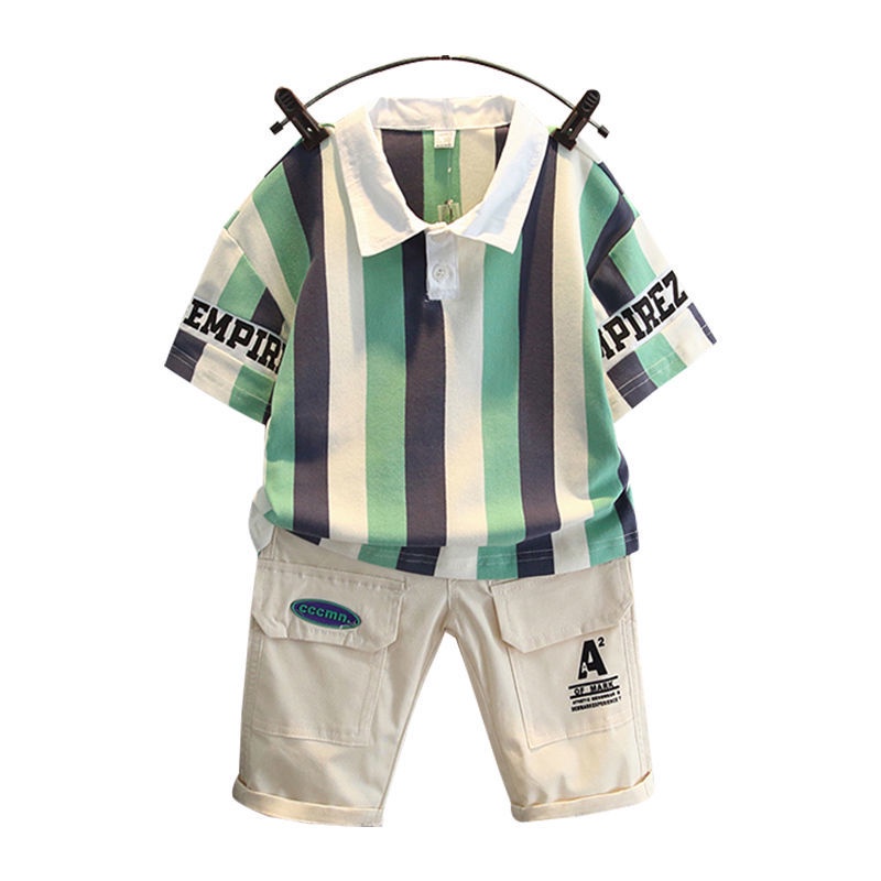 Áo polo 100% Cotton Tay Ngắn Họa Tiết Kẻ Sọc Thời Trang Mùa Hè Dành Cho Bé 2022