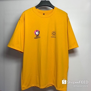 Áo thun vàng GRAVITY form rộng tay lỡ unisex nam nữ