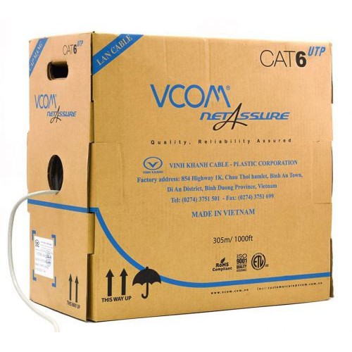 Cáp Mạng CAT 6 VCOM 100 % Đồng Nguyên Chất BẤM SẴN 2 ĐẦU 10m 15m 20m 25m 30m 35m 40m 45m 50m