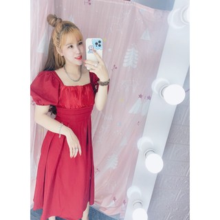 đầm xòe tay bồng