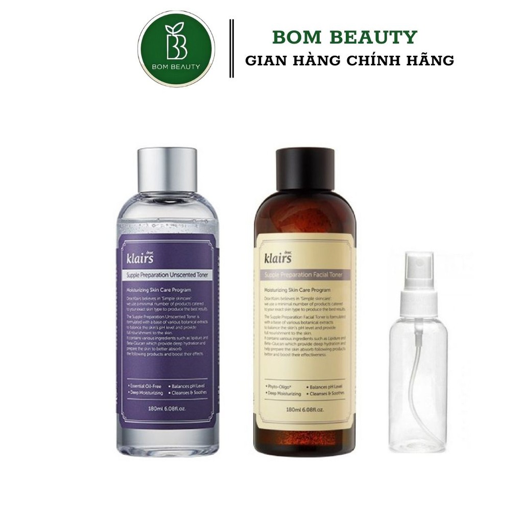 (#Klairs) Mẫu Thử Nước hoa hồng Klairs Supple Preperation Toner