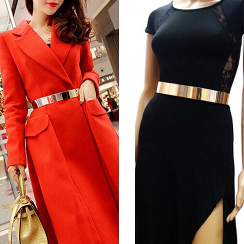 Thắt lưng kim loại trơn mạ vàng bạc thời trang | BigBuy360 - bigbuy360.vn