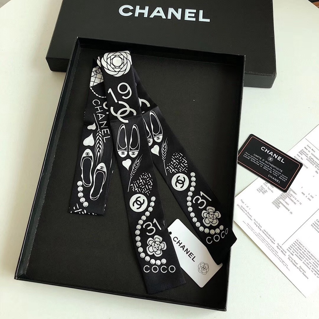 Khăn Quàng Cổ / Túi Xách / Khăn Quàng Cổ Bằng Lụa In Họa Tiết Chữ CC Thời Trang Cho Nữ