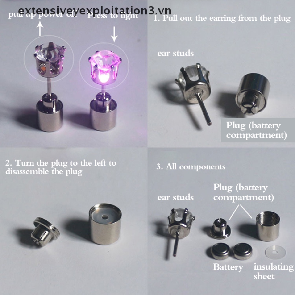 Khuyên Tai Đèn LED Nhấp Nháy Độc Đáo Cho Quán Bar / KTV