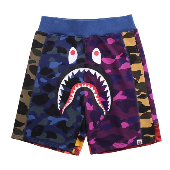 BAPE Mới Quần Ngắn Lưng Thun Họa Tiết Rằn Ri Thời Trang Mùa Hè Cho Nam Nữ