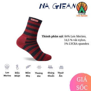 Tất lông cừu merino cao cổ cao cấp chuyên dụng thể thao, leo núi ,trekking na giean ngch0001
