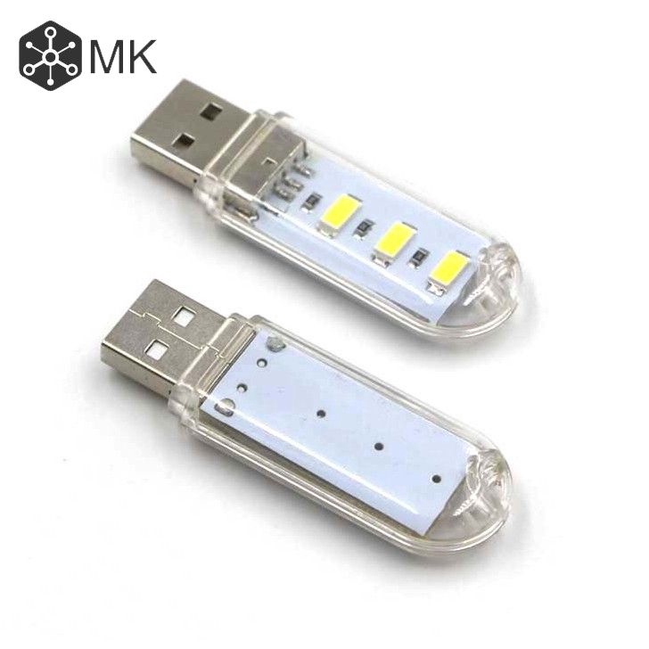 Đầu usb có 3 đèn led 5V bóng trắng ấm để đọc sách