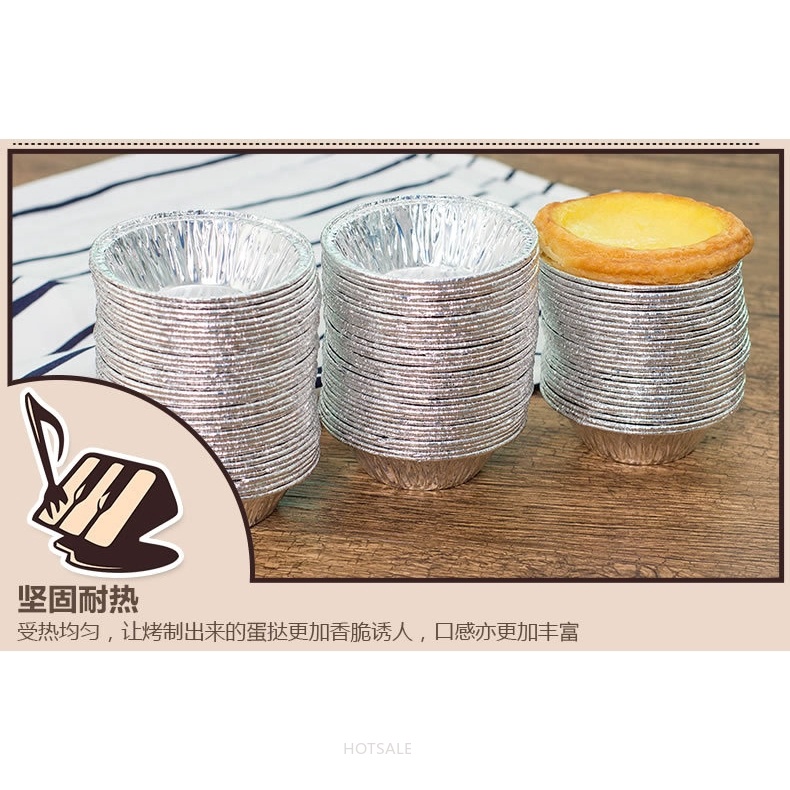 Set 100 đế lá nhôm tròn làm bánh trứng tiện dụng