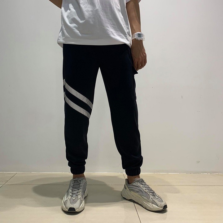 Quần jogger túi hộp 2 sọc xéo phản quang thể thao | BigBuy360 - bigbuy360.vn