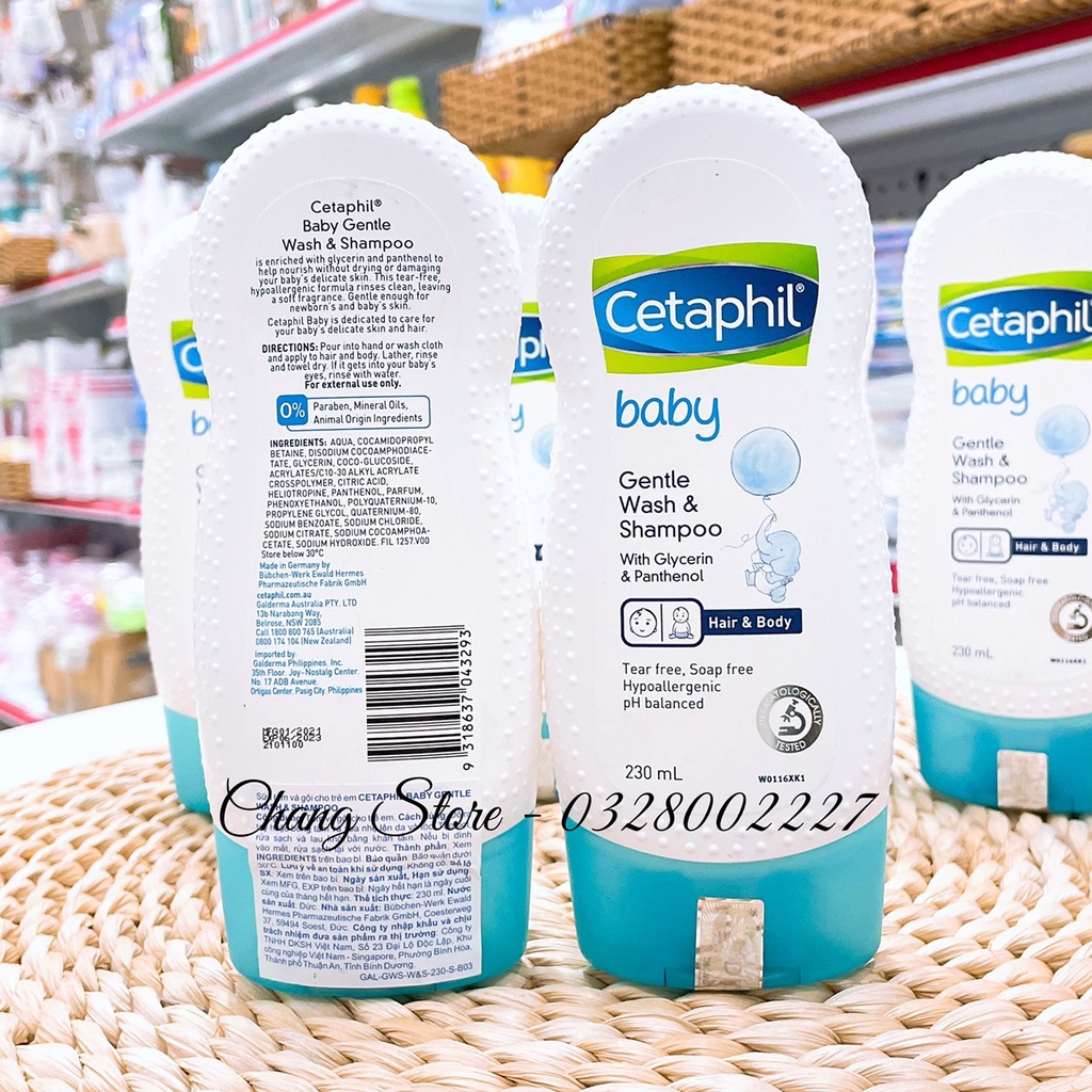 Sữa tắm gội cetaphil baby 400ml/230ml ( dành cho da dễ mẫn cảm)