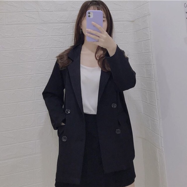Blazer 4 khuy Đen