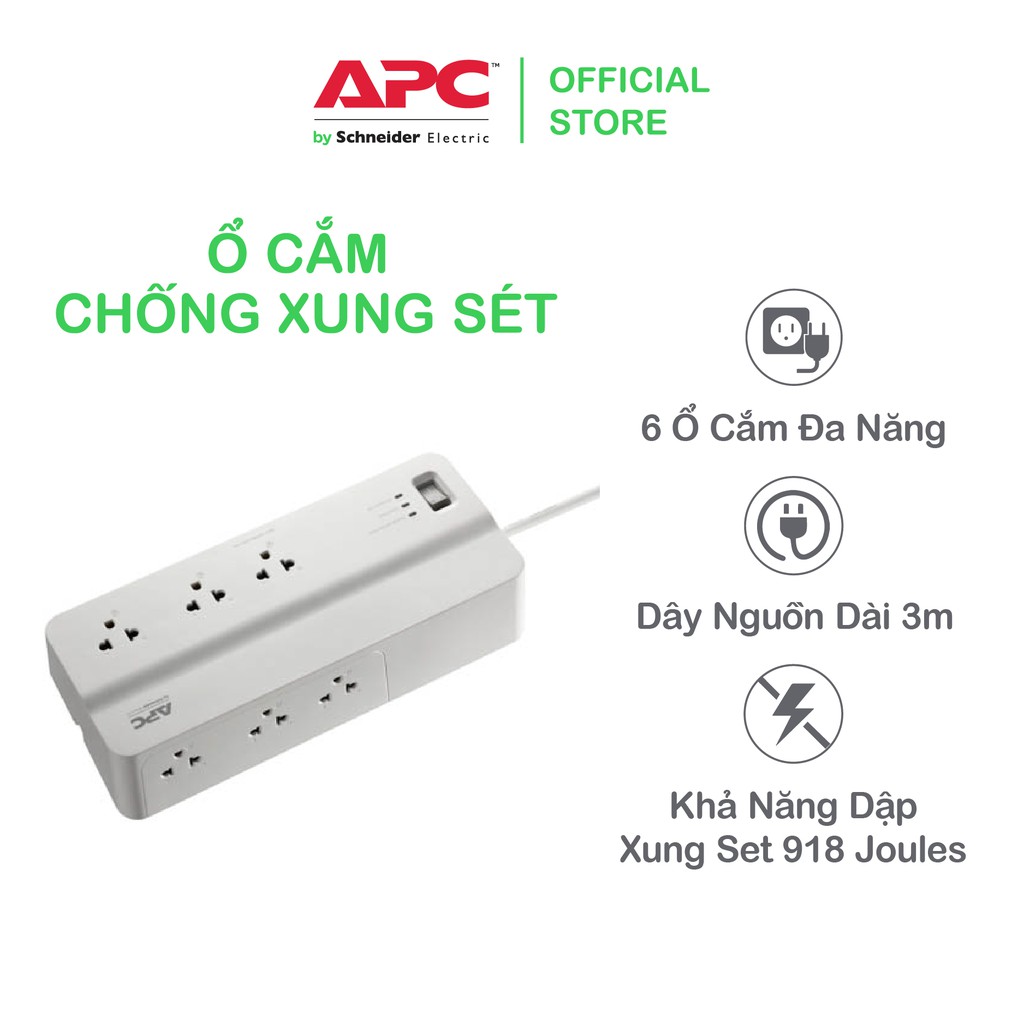 [FREESHIP] Ổ cắm chống xung sét APC by Schneider Electric PM63-VN