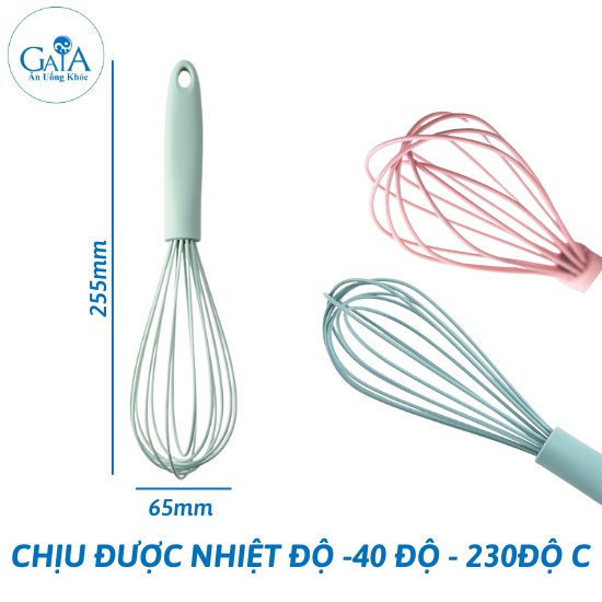 [Whisk eggs] - Dụng cụ đánh trứng cầm tay- phới lồng đánh trứng làm bánh khuấy bột bằng silicon màu hồng/xanh pastel