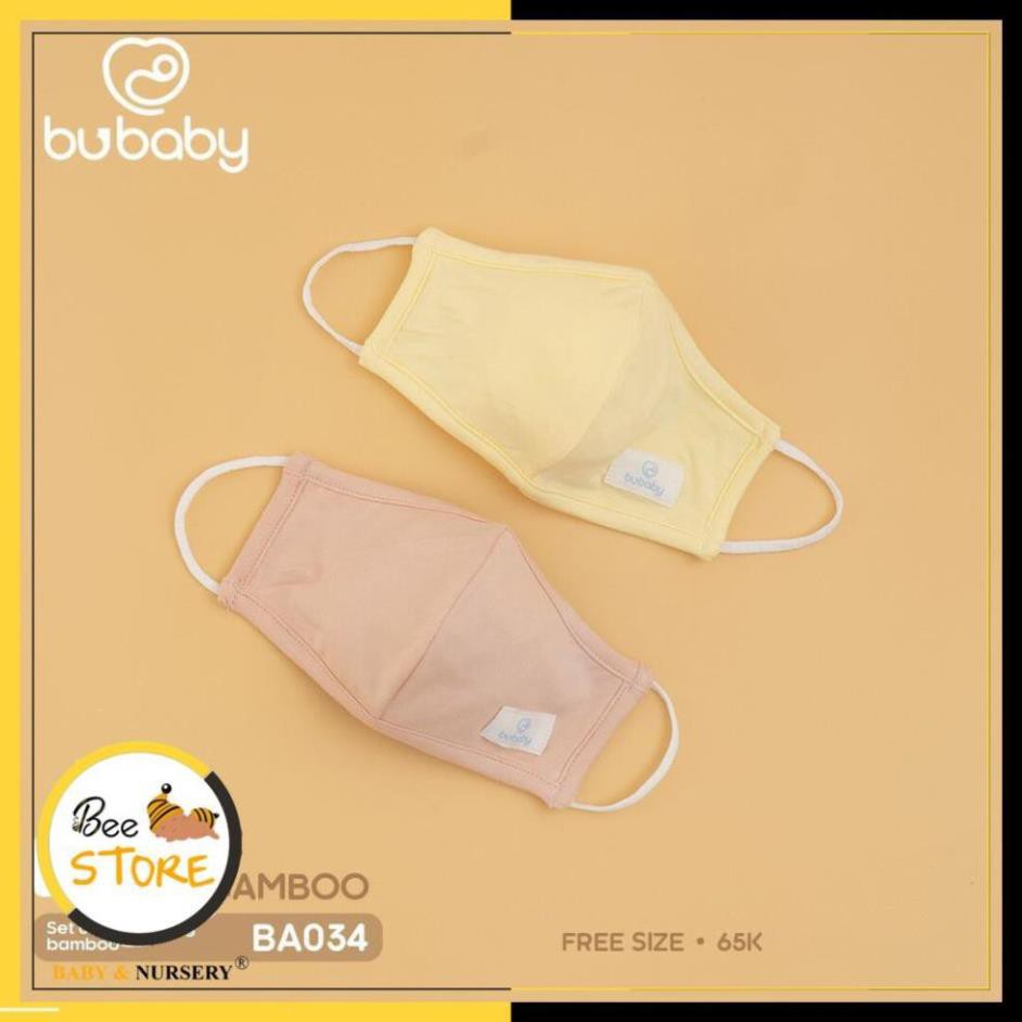 [BÁN LẺ GIÁ SỈ] Set 2 khẩu trang trẻ em sợi tre kháng khuẩn Bu Baby cho bé từ 1-6 tuổi