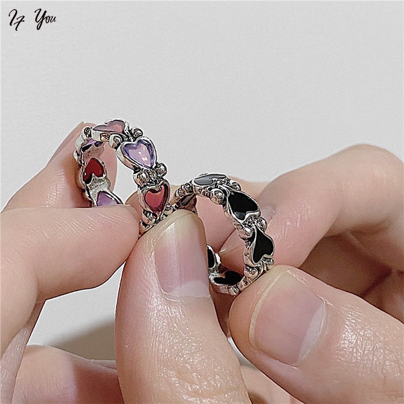 Nhẫn nữ AY thiết kế trái tim thời trang phong cách retro