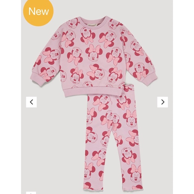 Bộ nỉ Mickey hồng bé gái Matalan Auth