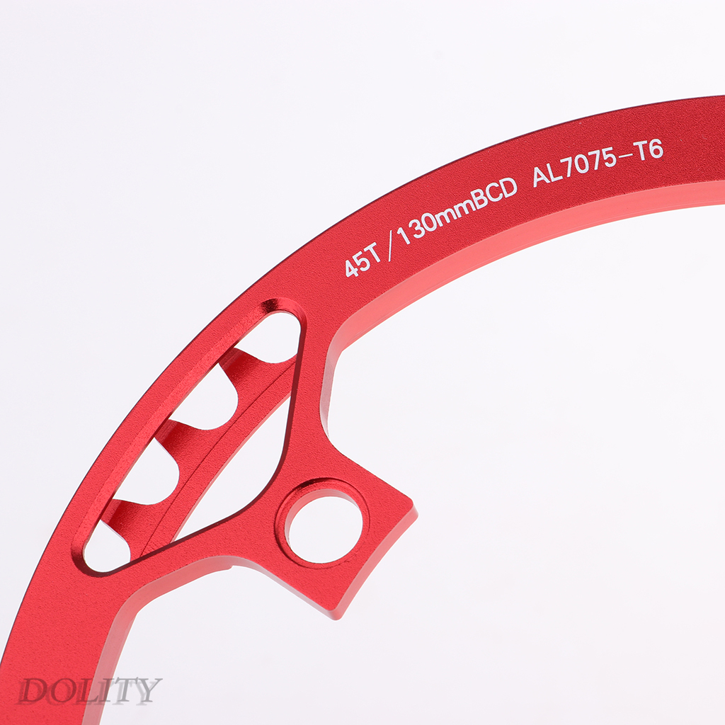 [DOLITY]45T 47T 53T 56T 58T Chainring 130 BCD Single Speed Chain Ring Red 45T