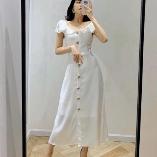 🌺dtb202192144 đầm midi nút cổ bèo🌺