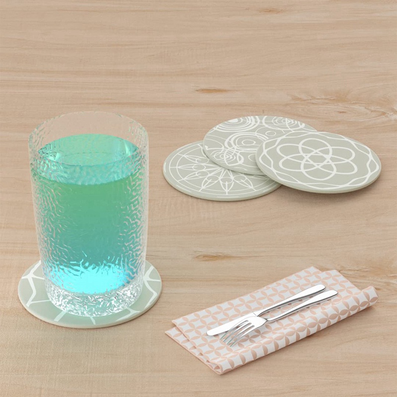 Bộ 8 Đế Lót Ly Bằng Silicone Mềm Chống Trượt Kèm Giá Đỡ Tiện Dụng