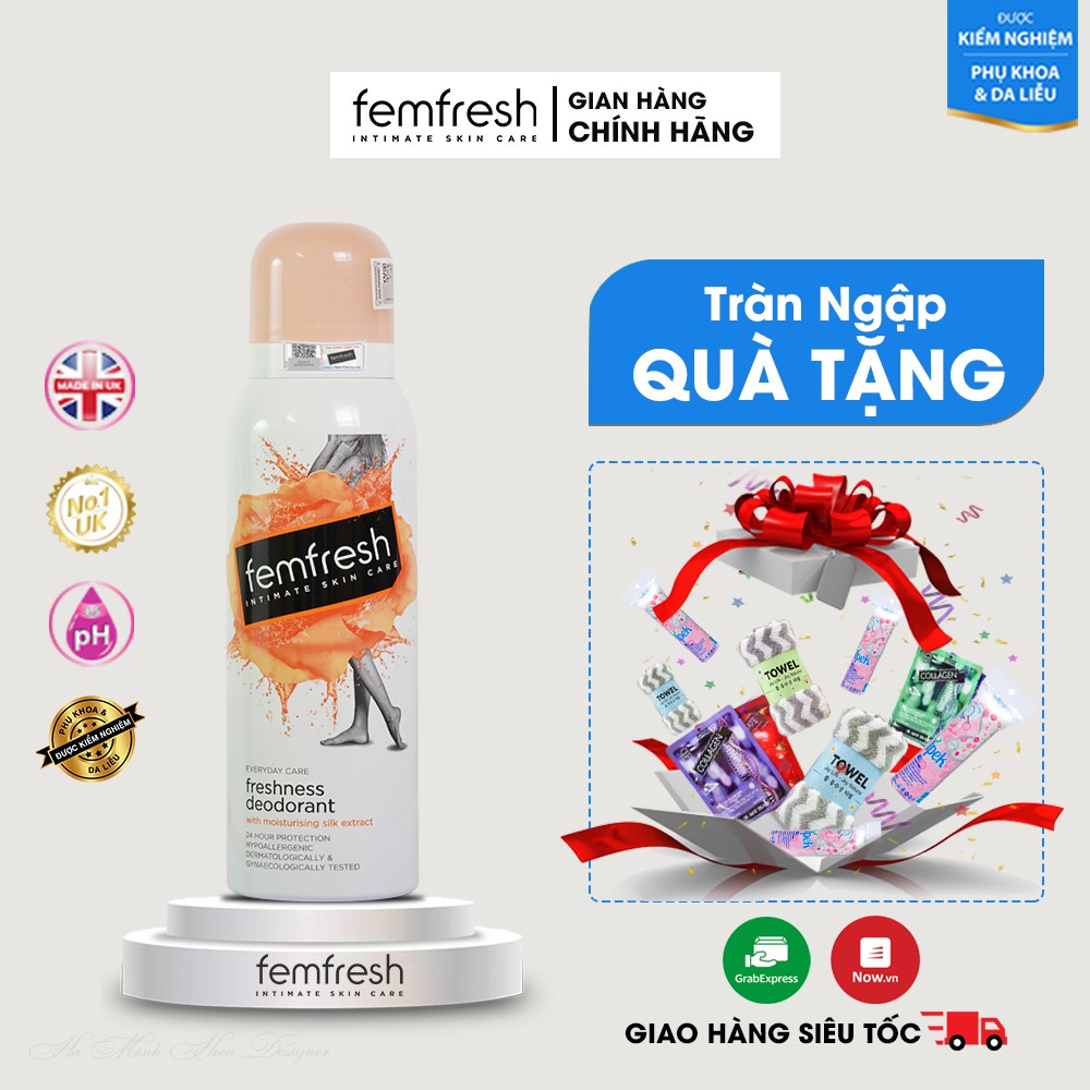 [Nhập FEMFEM2 giảm 20K + Quà Tặng] Xịt Thơm Mát, Khử Mùi Vùng Kín Lưu Hương Suốt 24h Femfresh Deodorant Spray 125ml | BigBuy360 - bigbuy360.vn