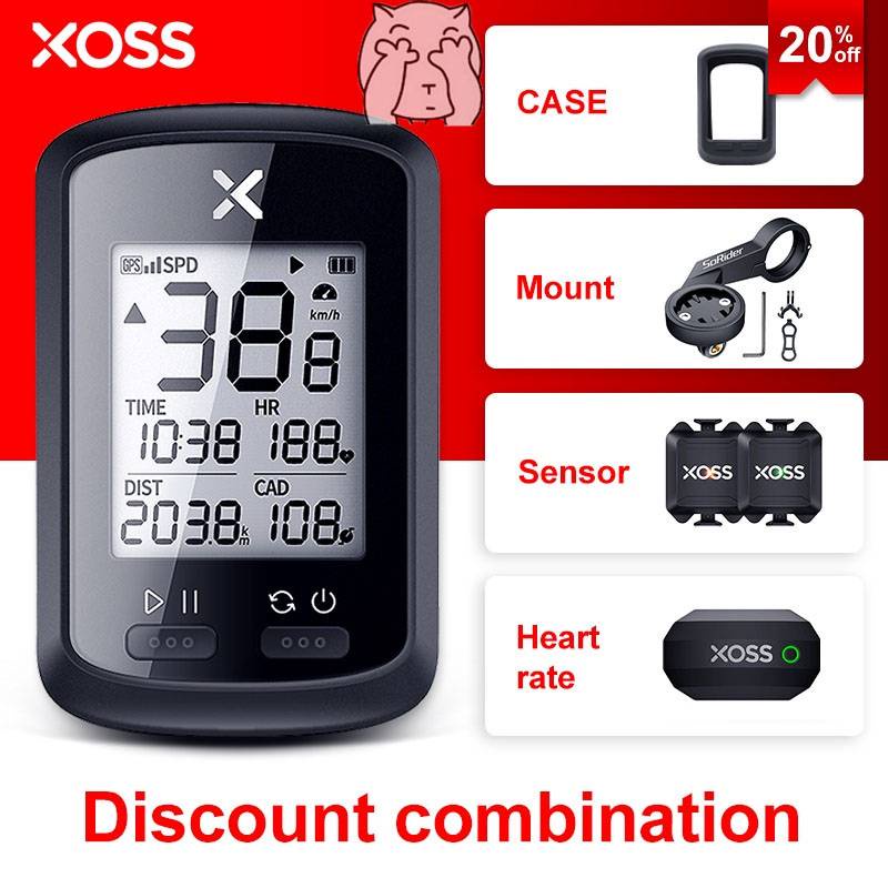 Máy tính Xoss Bike G / G + Gps Dây đeo không dây Máy đo nhịp tim không thấm nước Đồng hồ đo tốc độ đường bộ Xe đạp Mtb Xe đạp cảm biến tốc độ Bluetooth với máy tính đạp xe đạp