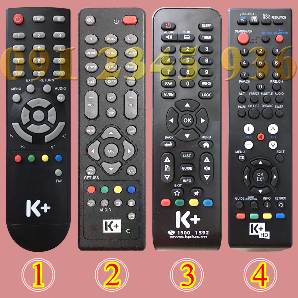 Điều khiển K+ cho cho đầu kỹ thuật số TvBox. (4 Mẫu)