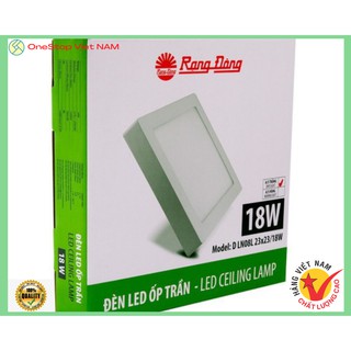 Bóng đèn LED vuông ốp trần viền dày 18W Rạng Đông LN08L 23x23/18W