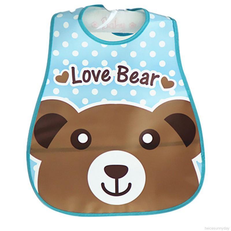 Yếm ăn chống nước bằng silicon in họa tiết xinh xắn dành cho các bé