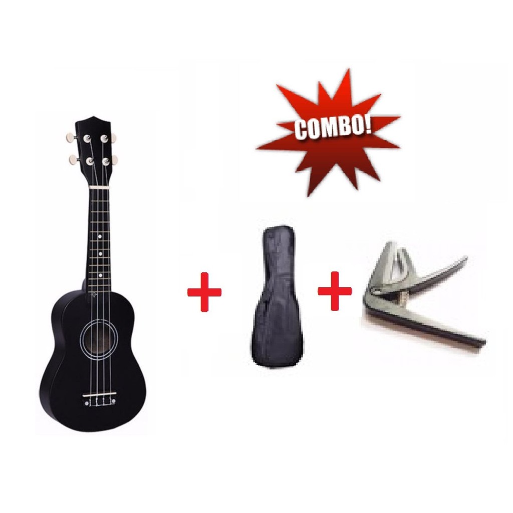 Combo Đàn Ukulele Soprano KBD Full Option (Đàn, bao, dây đàn hoặc kẹp đàn)