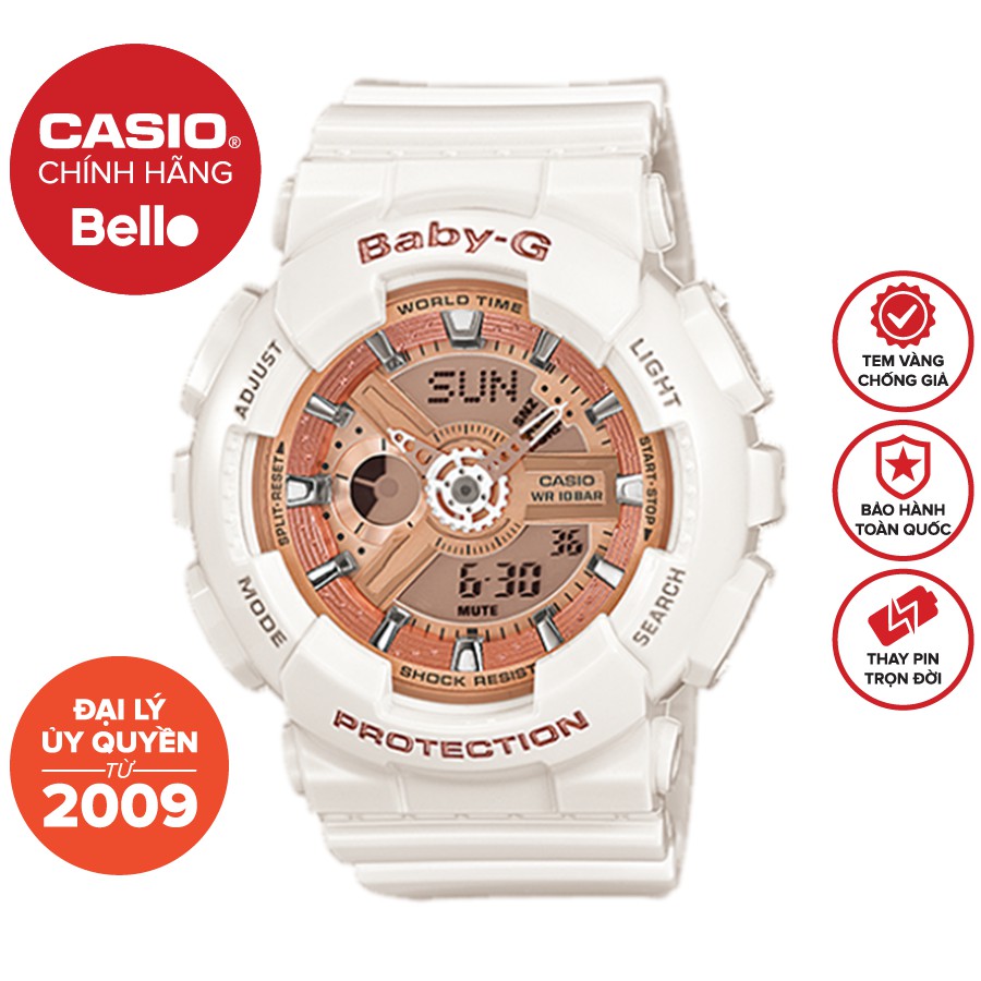 Đồng hồ Nữ dây nhựa Casio Baby-G BA-110-7A1 chính hãng bảo hành 5 năm Pin trọn đời
