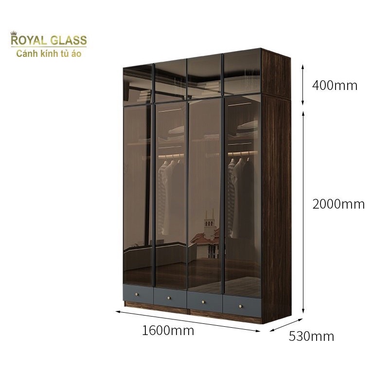 Tủ quần áo khung nhựa cao cấp ecoplas cánh kính màu bảo hành 10 năm