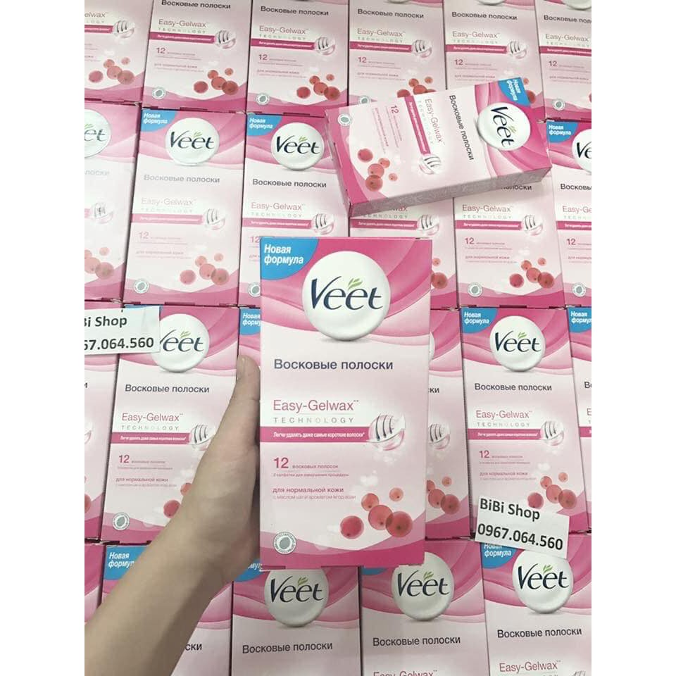 [UY TÍN] Miếng wax lông Veet BODY 12 miếng wax + 2 gói dưỡng  -  Hàng chính hãng