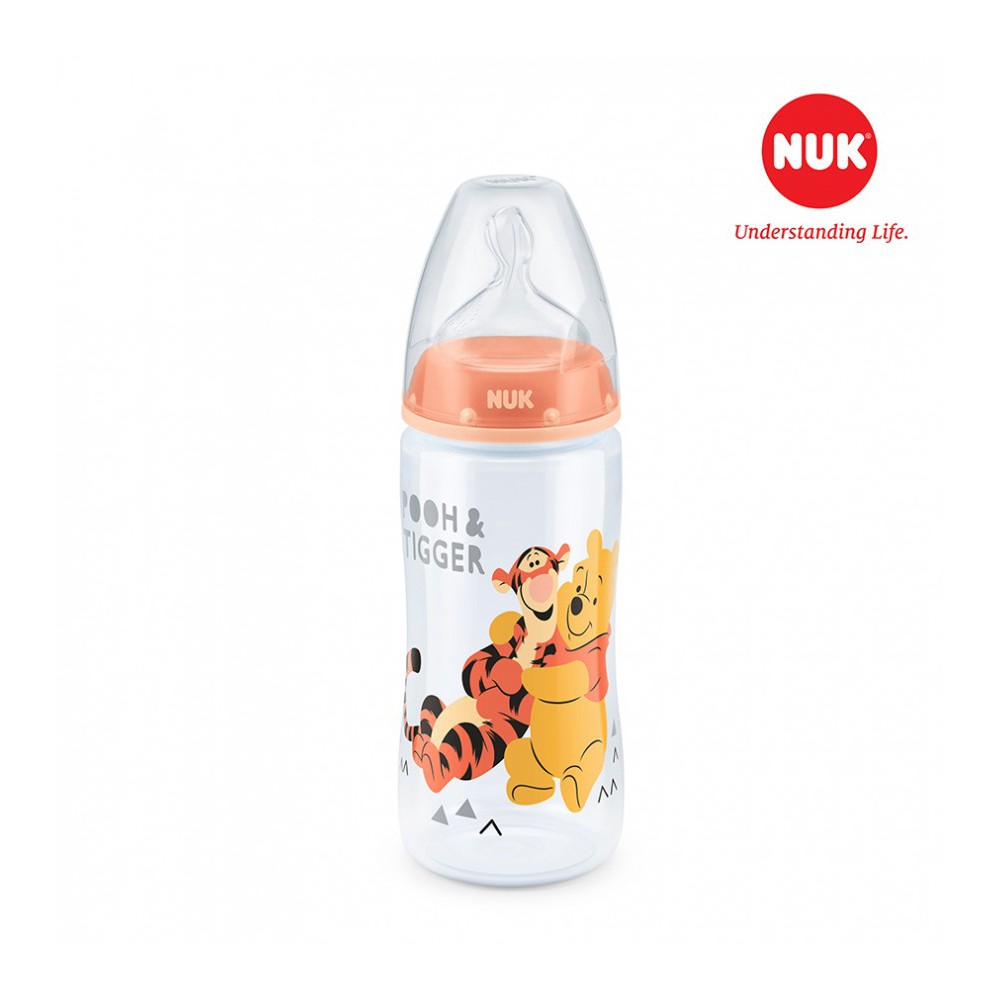 Bình sữa cổ rộng NUK Premium Choice+ nhựa PP 300ml núm ti Silicone S1-M 0-6m (Disney)
