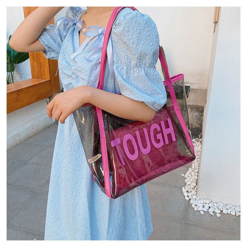 Túi Xách Nữ Trong Suốt TOUGH Cỡ Lớn. Thời Trang Hàn Quốc Sành Điệu