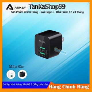 Sạc Aukey 2 Cổng PA-U32 Công Suất 12W 2.4A hàng chính hãng