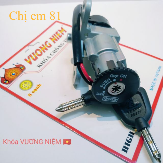 Ổ khóa máy xe Sirius/Jupiter 8 cạnh ( hình bông tuyết ) hiệu VƯƠNG NIỆM