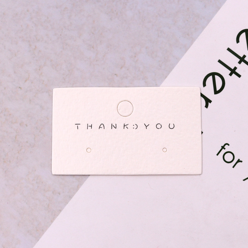 100 Pcs Solid White Letter Earrings Necklaces Jewelry Packaging Card Clothes Tag