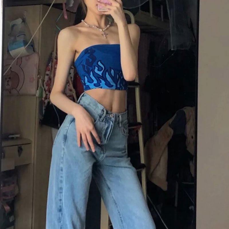 Áo ống kiêm khăn vuông trùm đầu ôm ngực hot girl sành điệu thời thượng kiểu văn hoá truyền thống đường phố
