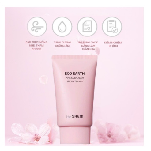 Kem Chống Nắng The Saem Kcn Eco Earth Power Sun Cream EX - Hoa Ban Cosmetic