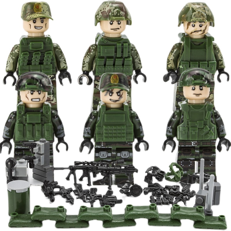 Minifigures - Combo 6 lính quân sự TBS trang bị đầy đủ vũ khí - U.S Army