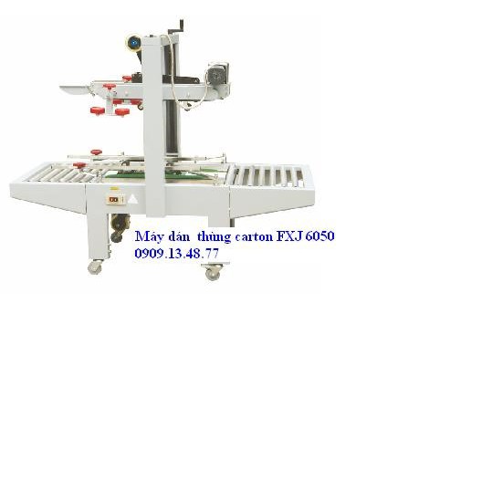 máy dán thùng carton hai mặt, máy dán băng keo thùng, máy dán thùng bánh kẹo, máy dán thùng nước ngọt FXJ6050A
