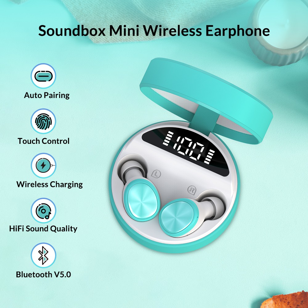 ZNT SoundBox Mini Tai Nghe TWS Kết Nối Bluetooth 5.0 Kèm Hộp Sạc